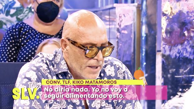 Kiko Matamoros hablando por vía telefónica en 'Sálvame'. / Telecinco