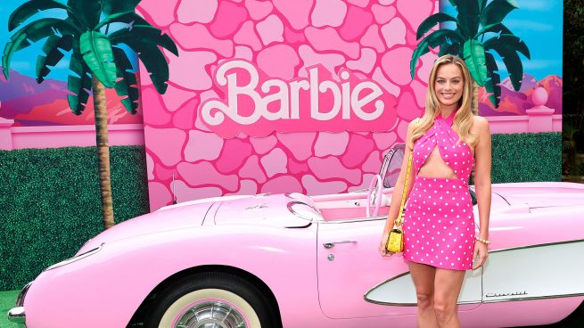 Margot Robbie en la promoción de Barbie/ Gtres