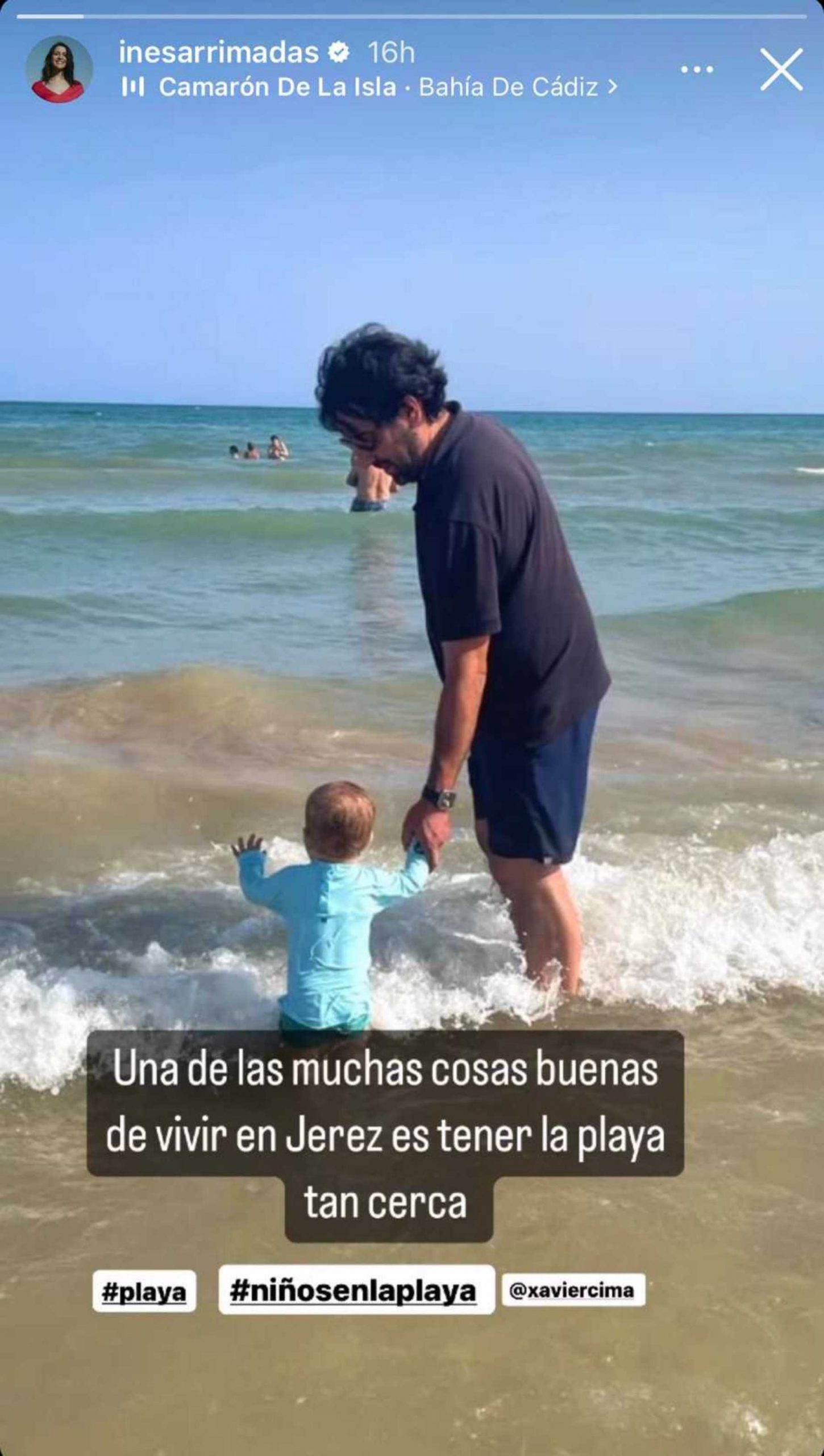 Xavier Cima y su hijo en Jerez / Instagram