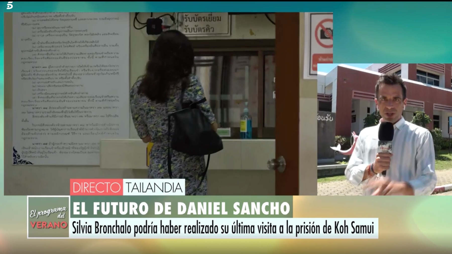 El reportero Jorge Luque desde Tailando cubriendo el caso de Daniel Sancho en 'El programa del verano'/ Mediaset 