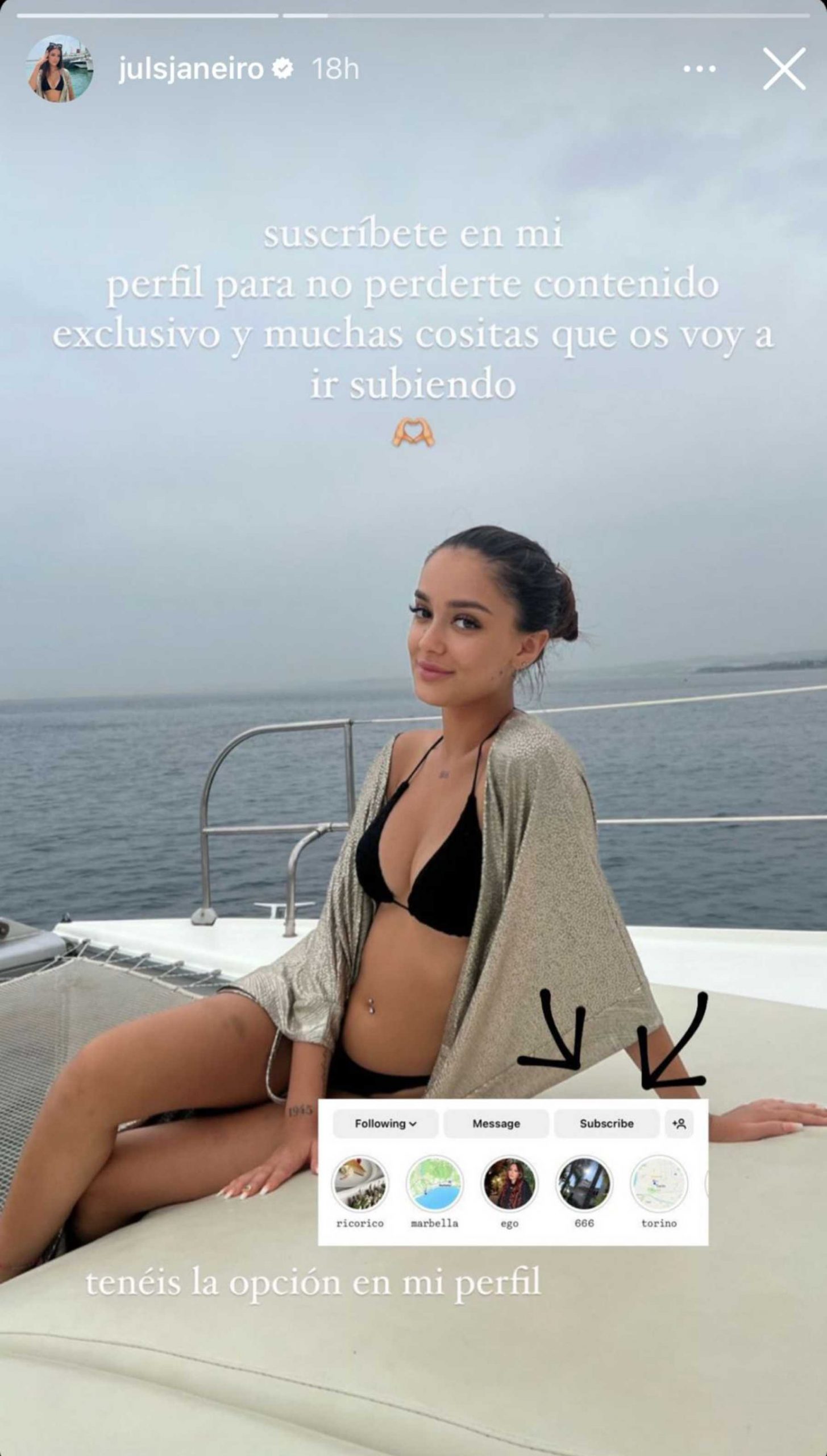 Julia Janeiro durante sus vacaciones / Instagram