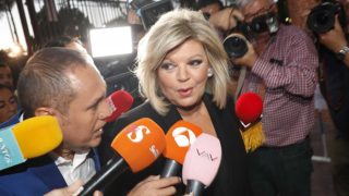Terelu Campos en la misa funeral a su madre en Madrid /