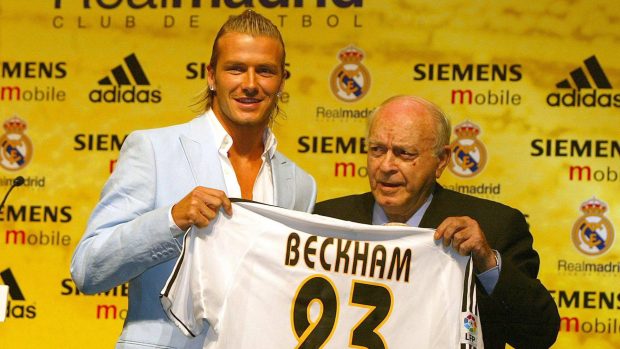 Beckham junto a Di Stefano / Gtresno