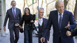 Los Reyes Felipe y Letizia y Juan Carlos I en un montaje.