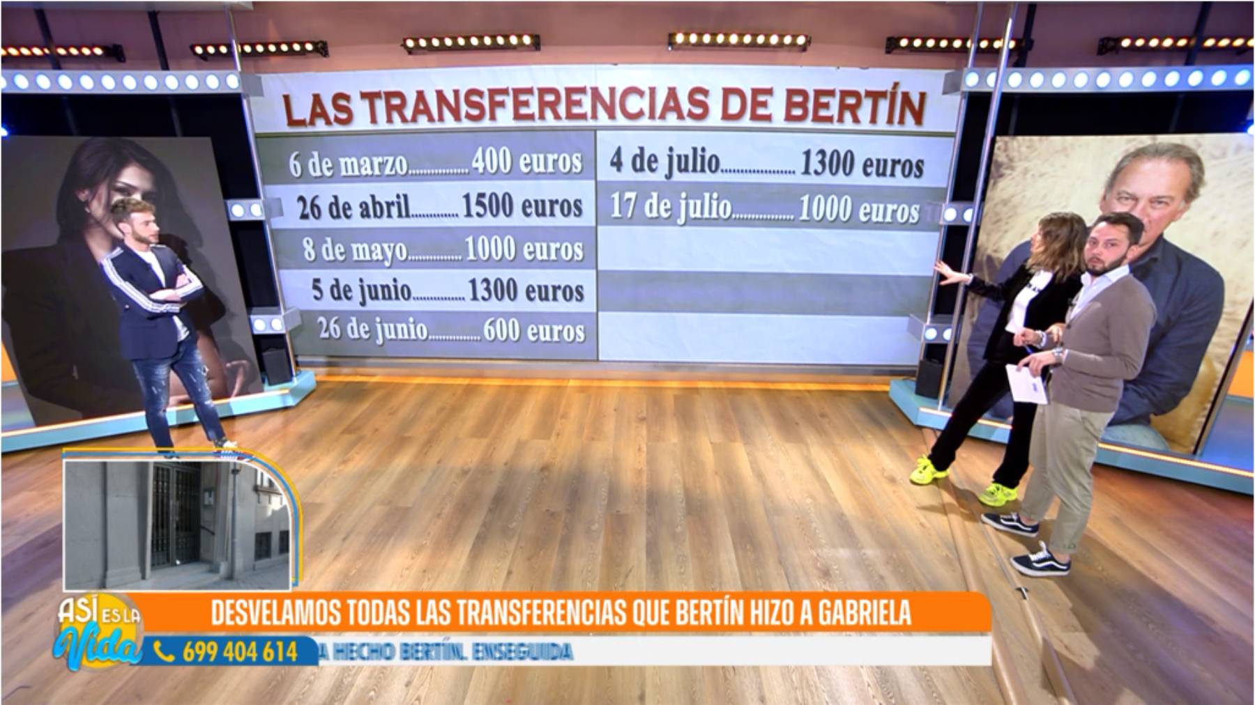 Bertín Osborne transferencias, Gabriela Guillén Bertín, Bertín Osborne