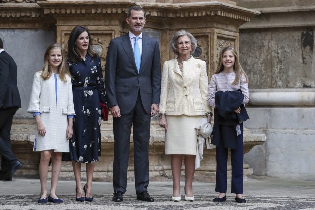 Familia Real, Misa Pascua, Mallorca
