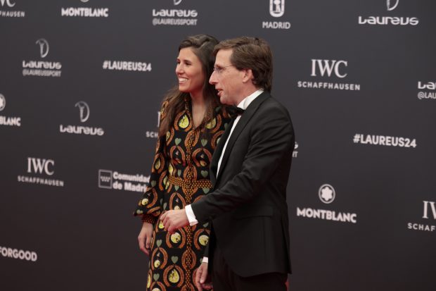 Jose Luis Martinez Almeida and Teresa Urquijo at photocall for Laureus awards 2024 in Madrid 22 April 2024