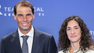 Rafa Nadal y Xisca Perelló en el centenario aniversario de Telefónica en Madrid. (Foto: Gtres)