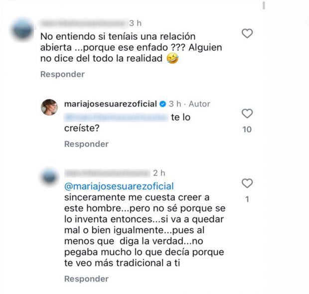  María José Suárez, mensaje  María José Suárez, reacion  María José Suárez, 