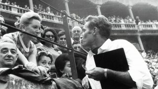 Charlton Heston y Deborah Kerr en San Fermín en 1962. Archivo Ayuntamiento de Pamplona.