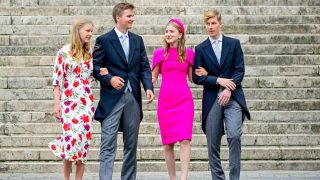 Princesa Elisabeth, príncipe Gabriel, príncipe Manuel y princesa Leonor durante el Día Nacional de Bélgica 2024. (Foto: Gtres)