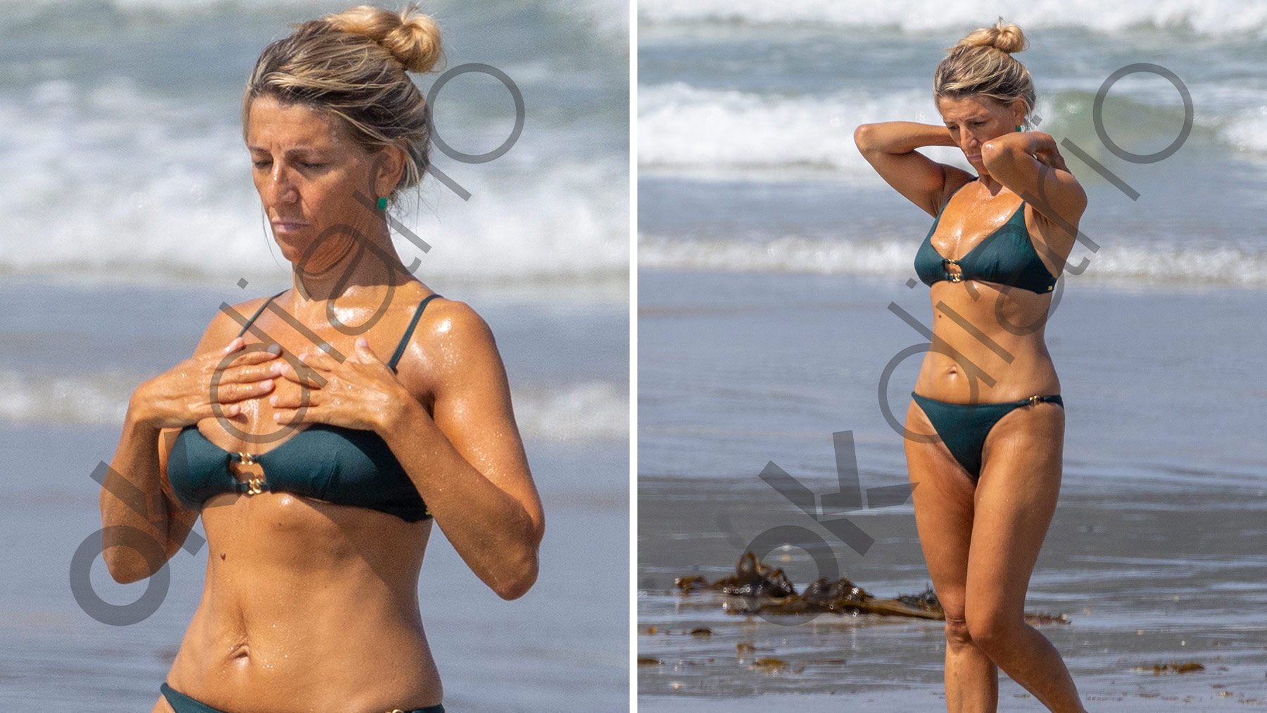 Yolanda Díaz disfruta de un día de playa en Galicia tras su separación