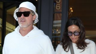 Actor Brad Pitt and Ines de Ramon in New York