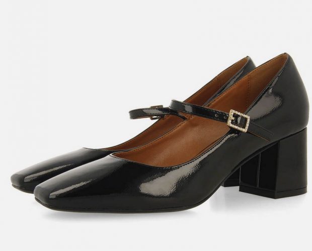 GIOSEPPO Nessen – Scarpe Mary Jane In Pelle Traforata Con Borchie Oro, Tacco 1,5 Cm