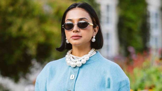 La influencer Navdeep Kaur con un collar de perlas. (Foto: Redes Sociales)