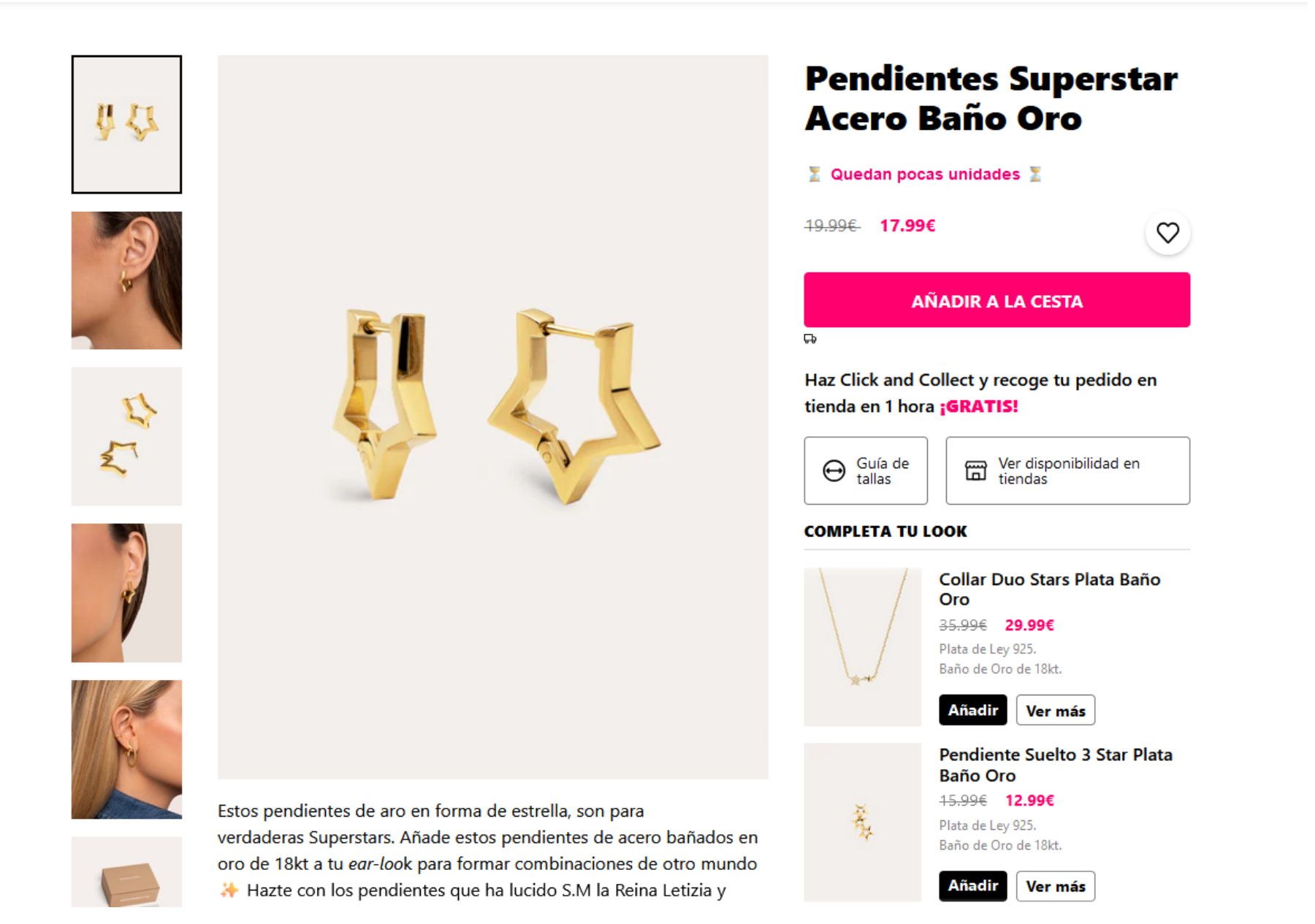 Singularu, pendientes Singularu, Singularu reina letizia,