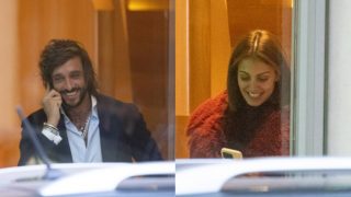 Hiba Abouk y Antonio Revilla a la salida de un restaurante. (Foto: Gtres)