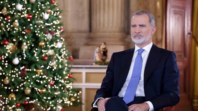 El Rey Felipe elige el Salón de Columnas en su mensaje de Navidad menos personal