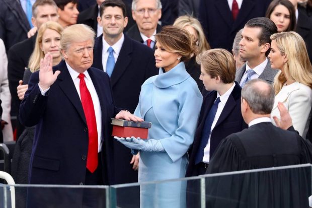 Melania Trump en la primera investidura de su esposo, en 2017.