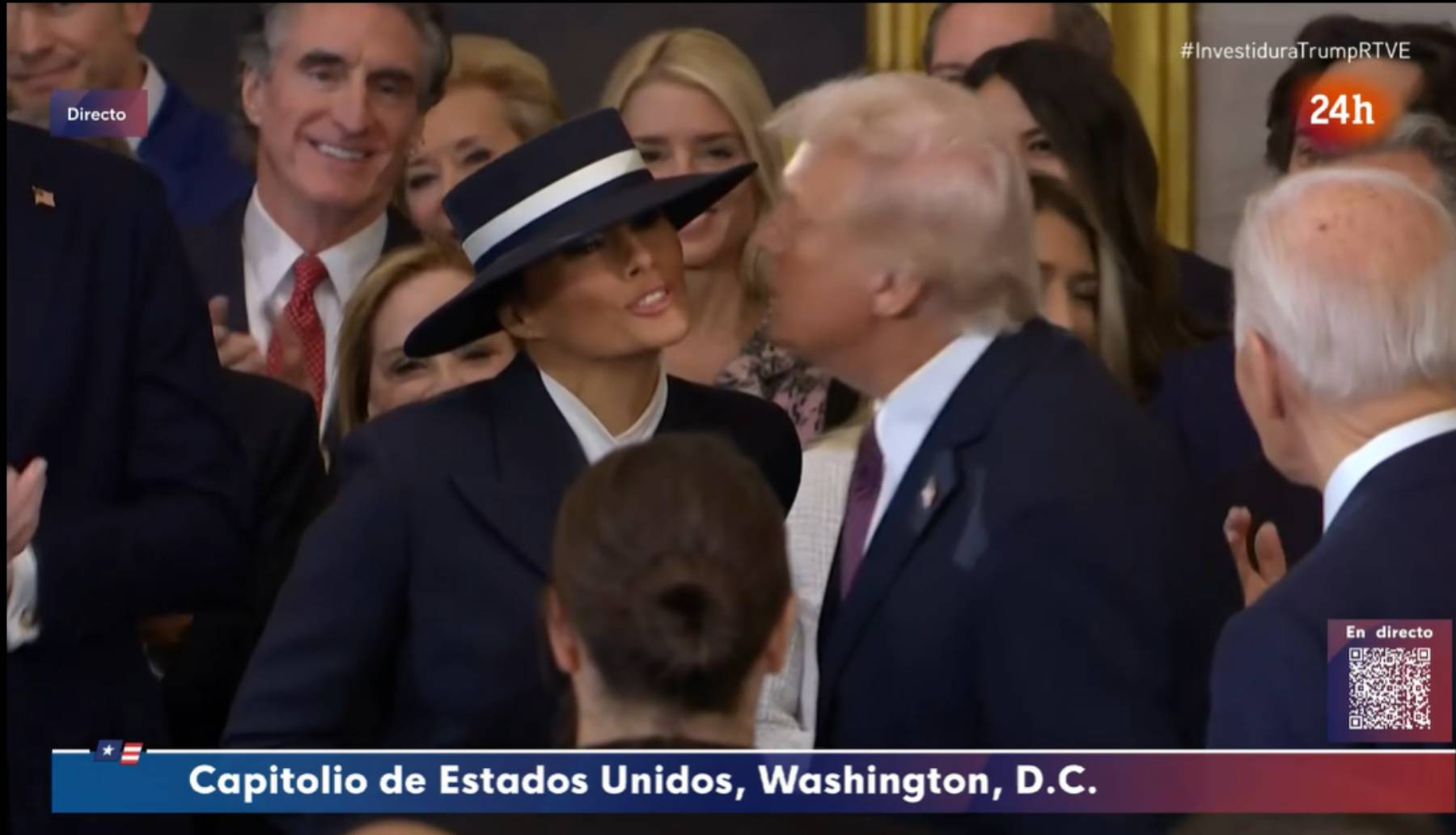 Donald y Melania Trump en el acto de investifura. (Foto: RTVE)