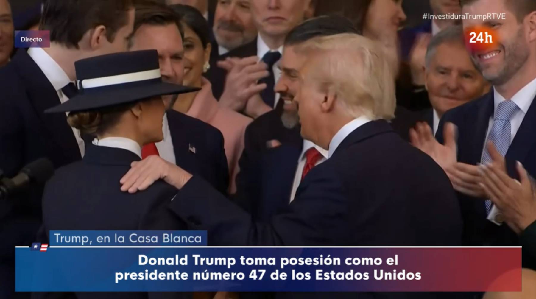 Donald y Melania Trump en el acto de investidura. (Foto: RTVE)