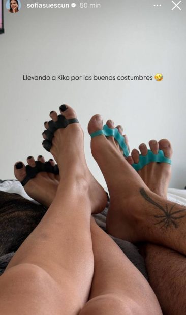 Sofía Suescun y Kiko Jiménez también dicen usar los separadores de dedos. (Foto: Redes Sociales)