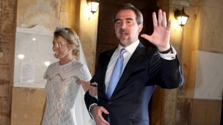 Chryssi Vardinogianni y Nicolás de Grecia el día de su boda. (Foto: Gtres)