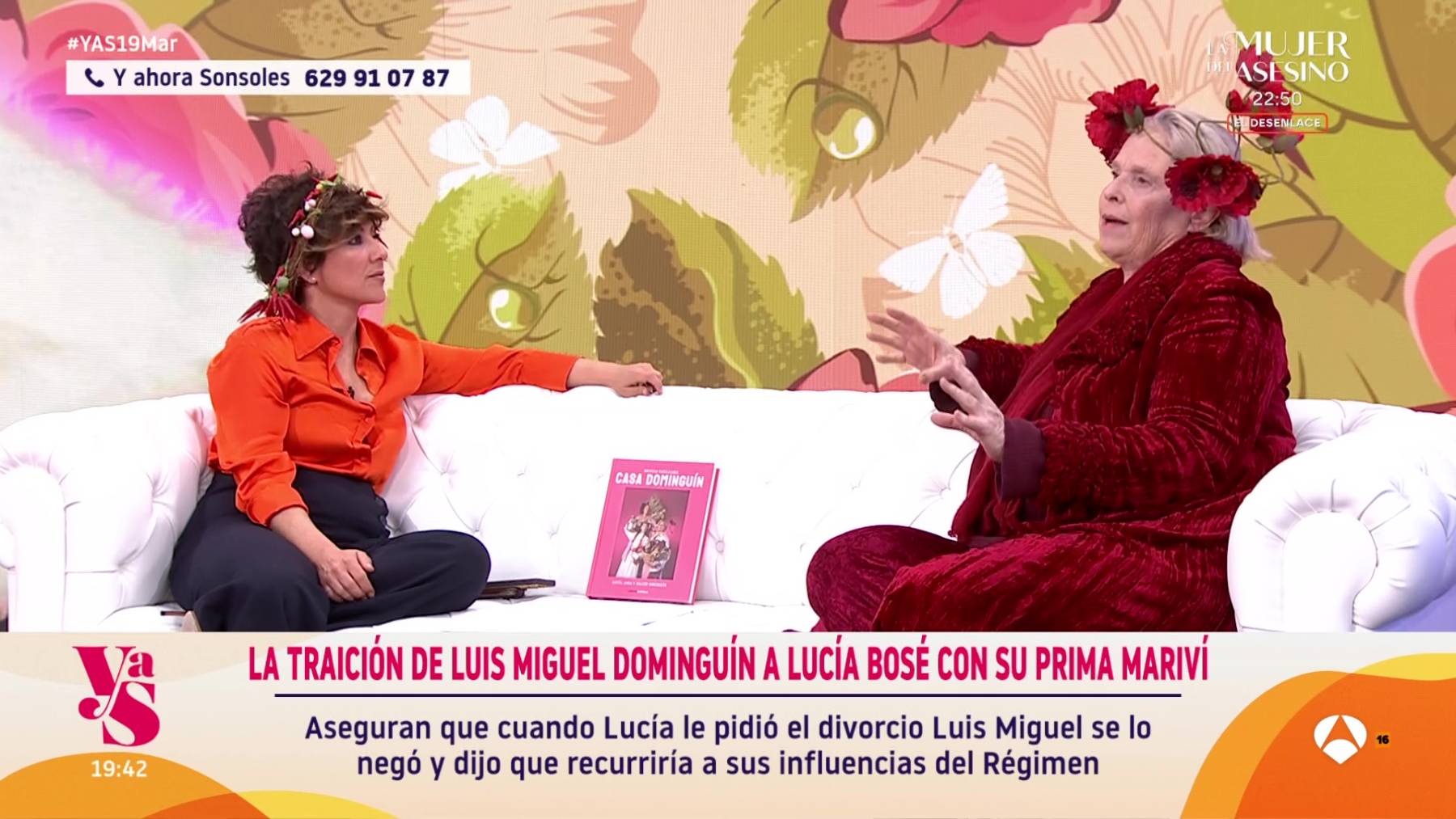 Sonsoles Ónega y Lucía Dominguín en televisión. (Foto: Antena 3)