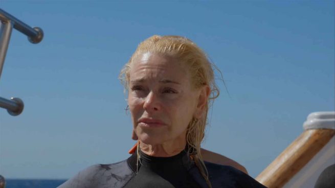 Belén Rueda durante su aventura con Jesús Calleja. (Foto: Cuatro)