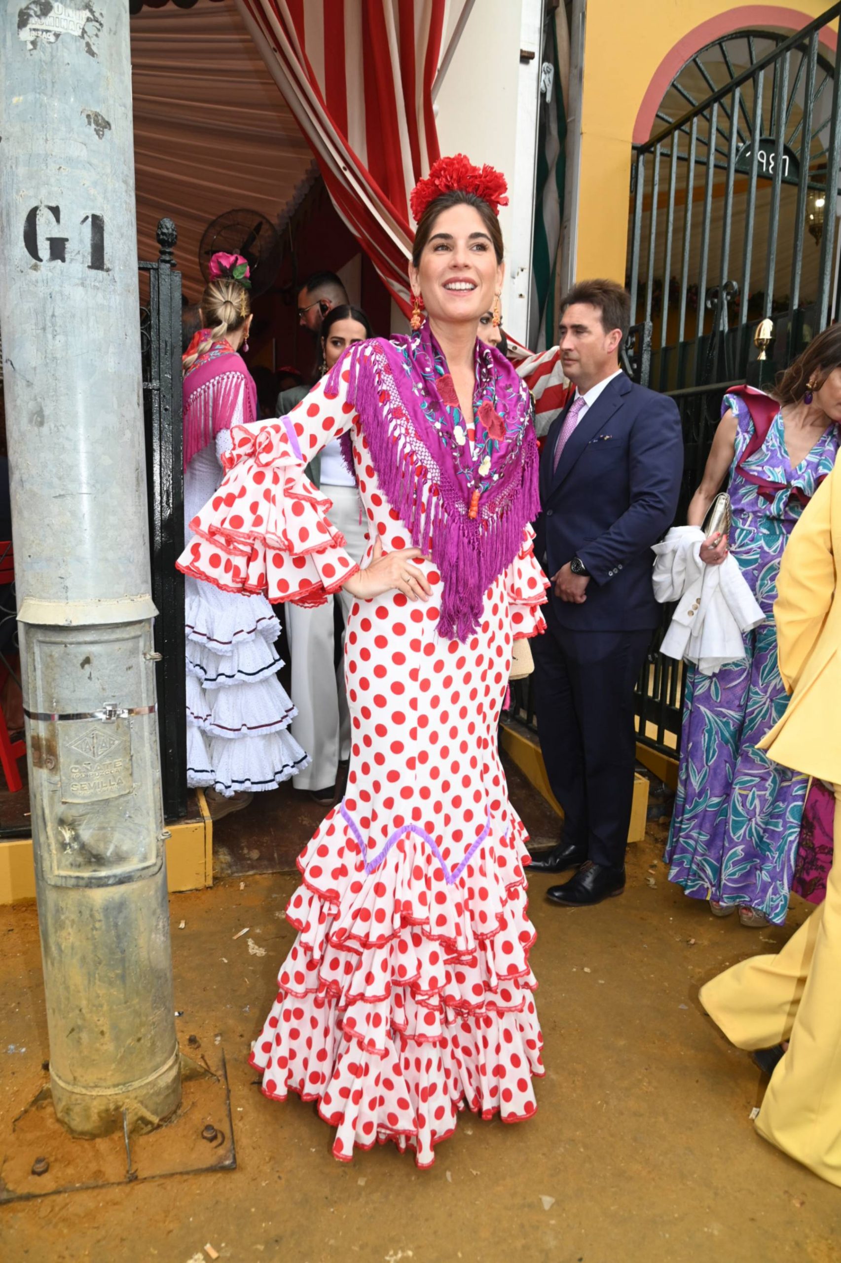 Lourdes Montes en la Feria de Abril de Sevilla. (Foto: Gtres)