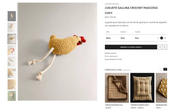 Juguete mascotas, zara, juguete perros, crochet