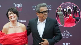 Silvia Abril y Andreu Buenafuente en la gala People in Red de Barcelona. (Foto: Gtres)