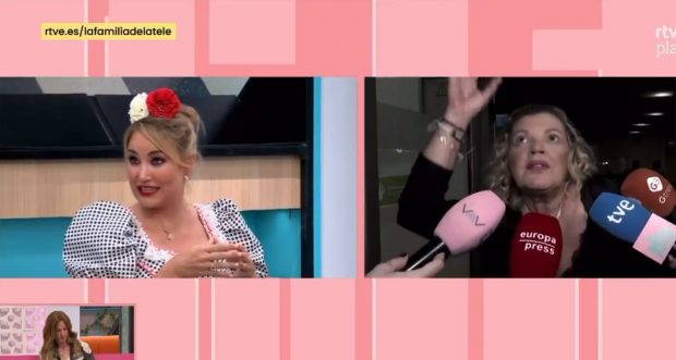 Alba Carrillo contestando a Terelu Campos desde TVE. (Foto: TVE)