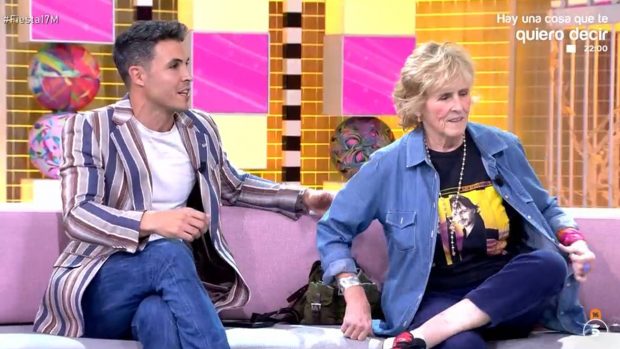Kiko Jiménez y Mercedes Milá en 'Fiesta'. (Foto: Telecinco)
