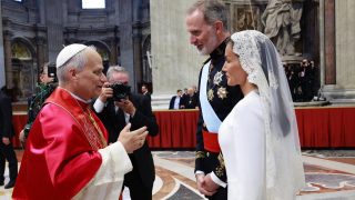 Los Reyes Felipe y Letizia con el Papa León. (Foto: Casa Real)