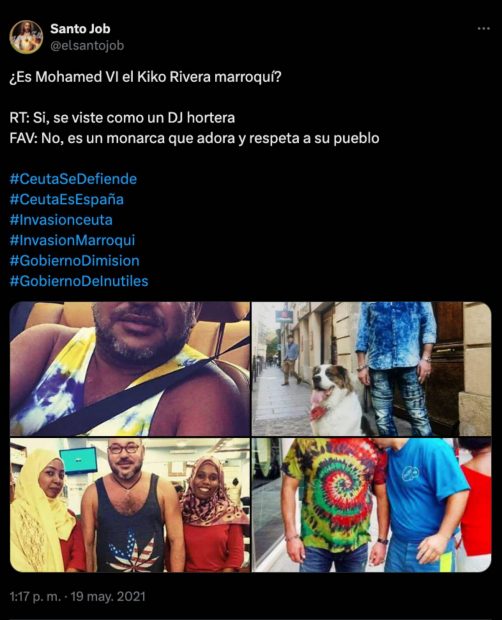 Un tuit habla del estilo de Mohamed VI de hace un par de años.