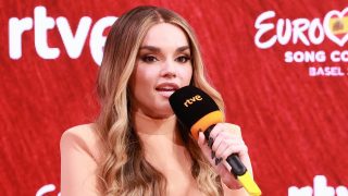 Melody durante una rueda de prensa. (Foto: Gtres)