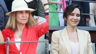 La infanta Elena e Isabel Díaz Ayuso en Las Ventas. (Foto: Gtres)