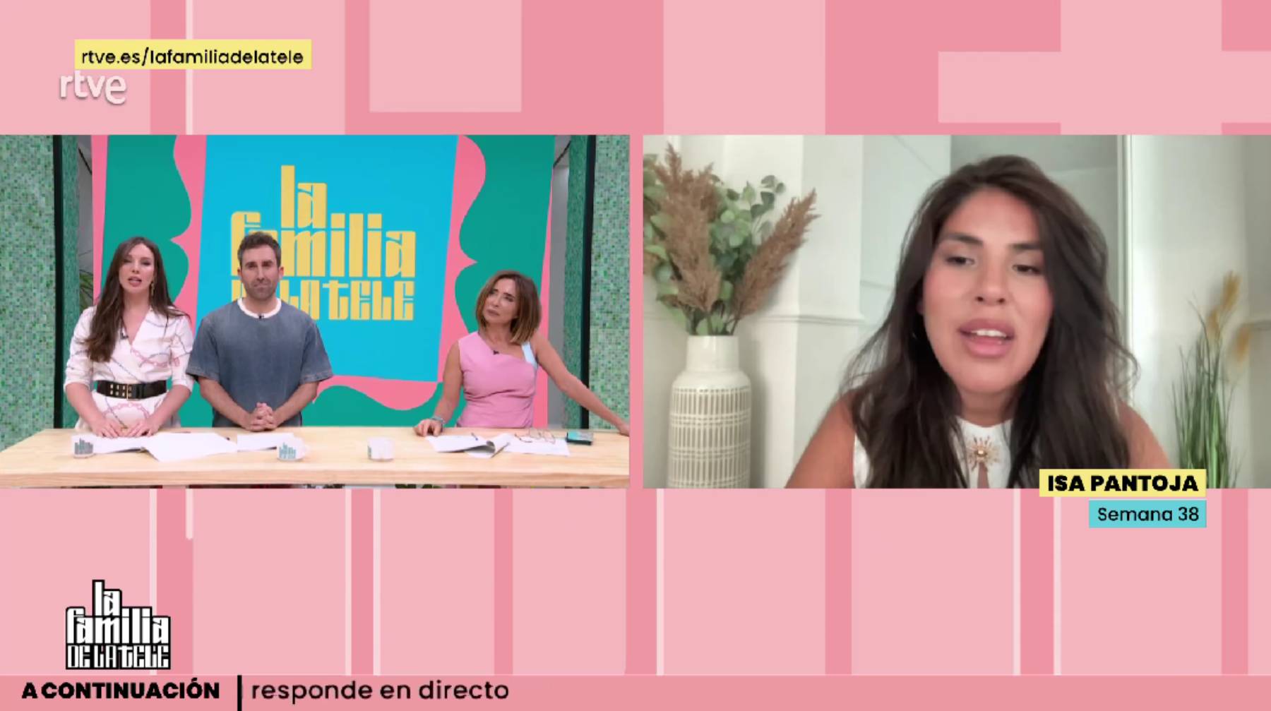 Isa Pantoja en 'La familia de la tele'. (Foto: TVE)