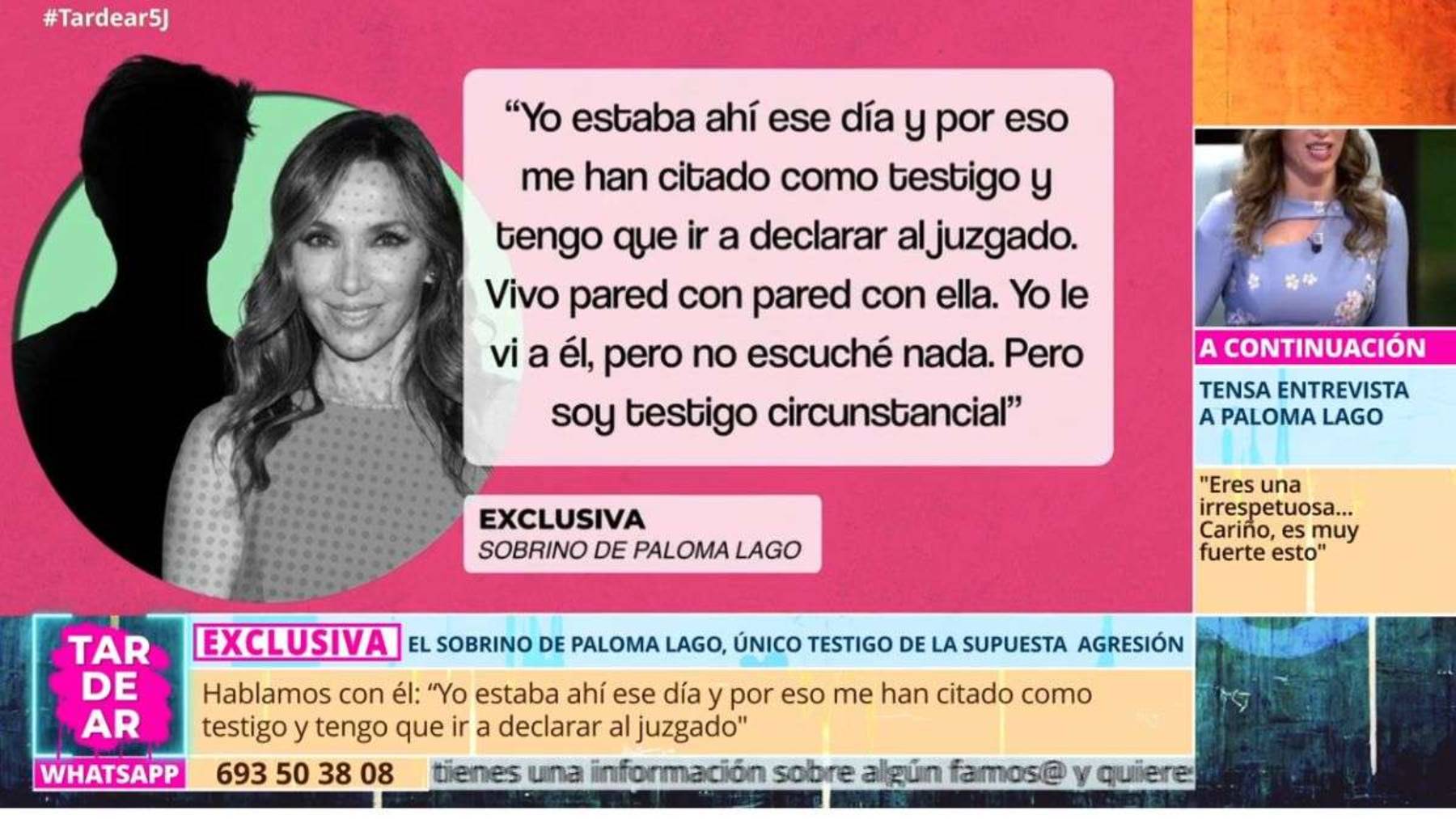El sobrino de Paloma Lago en 'TardeAR'. (Foto: Telecinco)