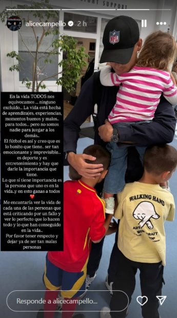 Stories de Instagram de Alice Campello. (Foto: Gtres)