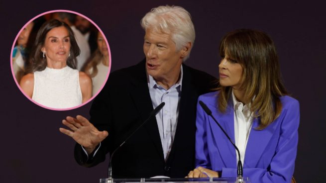Richard y Alejandra Gere, con la Reina Letizia en un evento en Madrid. (Foto: Gtres)