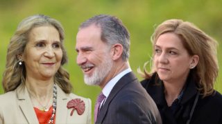 El Rey Felipe VI y las infantas Elena y Cristina. (Foto: Gtres)