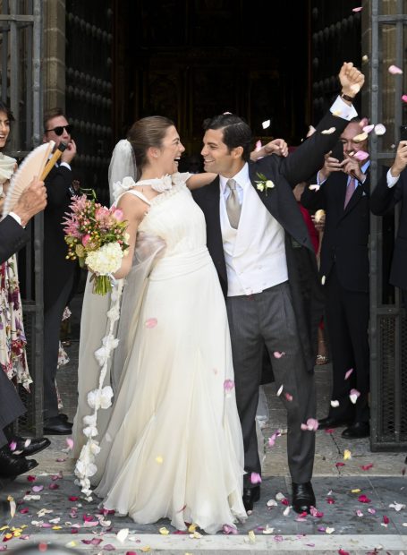 Leticia Fernández de Villavencio y Piergiacomo Agostini recién casados. Foto: Gtres)