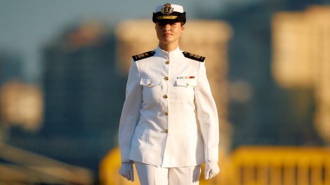 La princesa en la fragata Blas de Lezo. (Foto: Gtres)