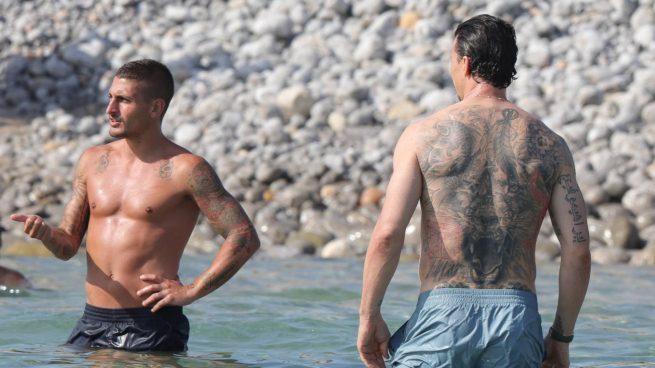 Marco Verratti y Zlatan Ibrahimovic en Ibiza. (Foto: Gtres)