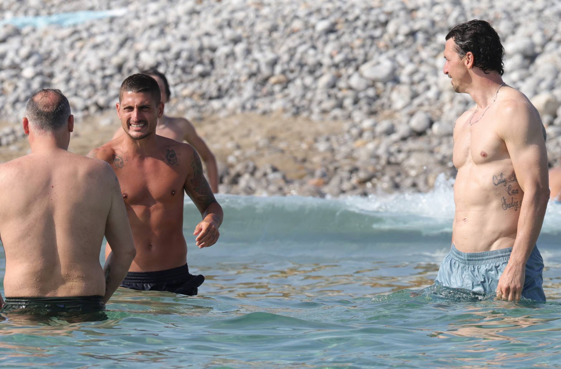 Marco Verratti y Zlatan Ibrahimovic en Ibiza. (Foto: Gtres)