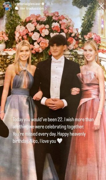 Historia de Victoria Iglesias recordando a su primo Niccolo. (Foto: Instagram)