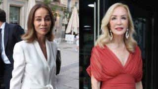 Isabel Preysler y Carmen Lomana en el Teatro Real. (Foto: Gtres)