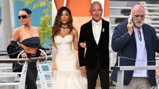 Kim Kardashian, Lauren Sánchez, Jeff Bezos y el chef José Andrés. (Foto: Gtres)